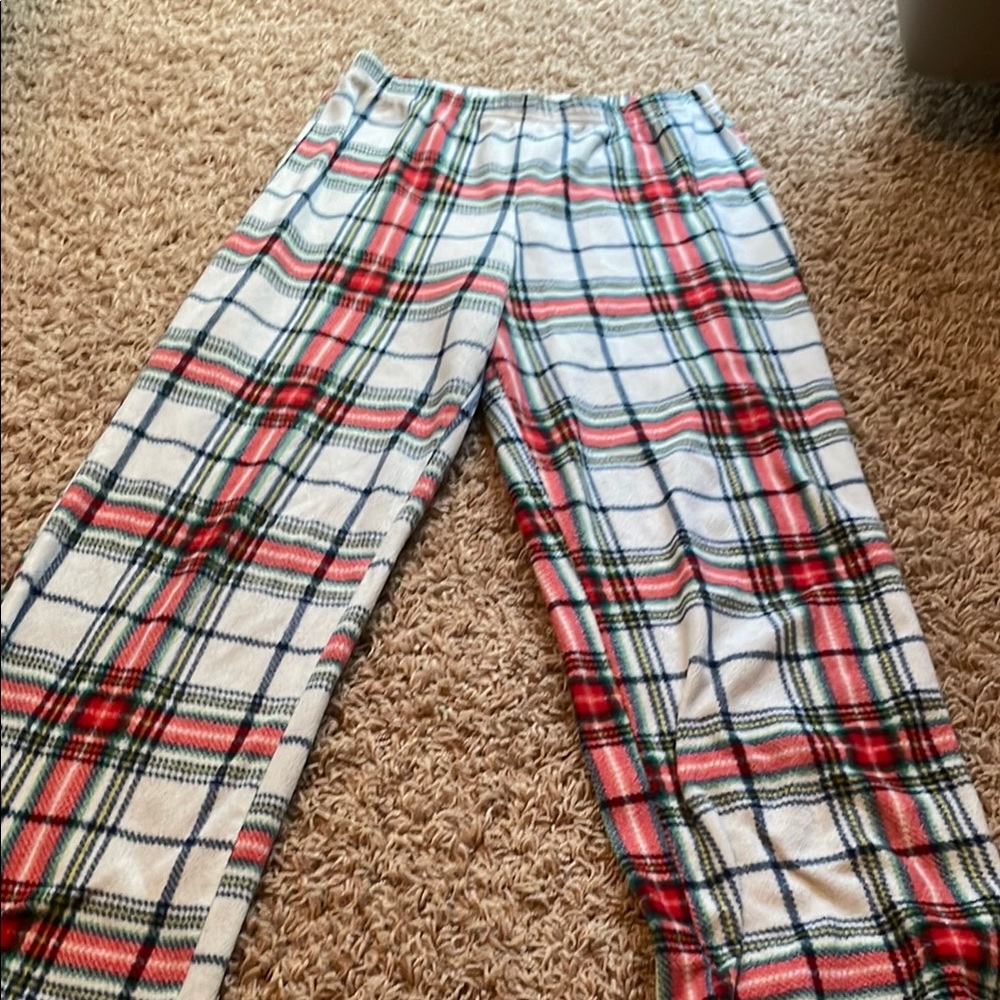 Cozy Kids Plaid Pajama Bottoms - Red, White, and Green